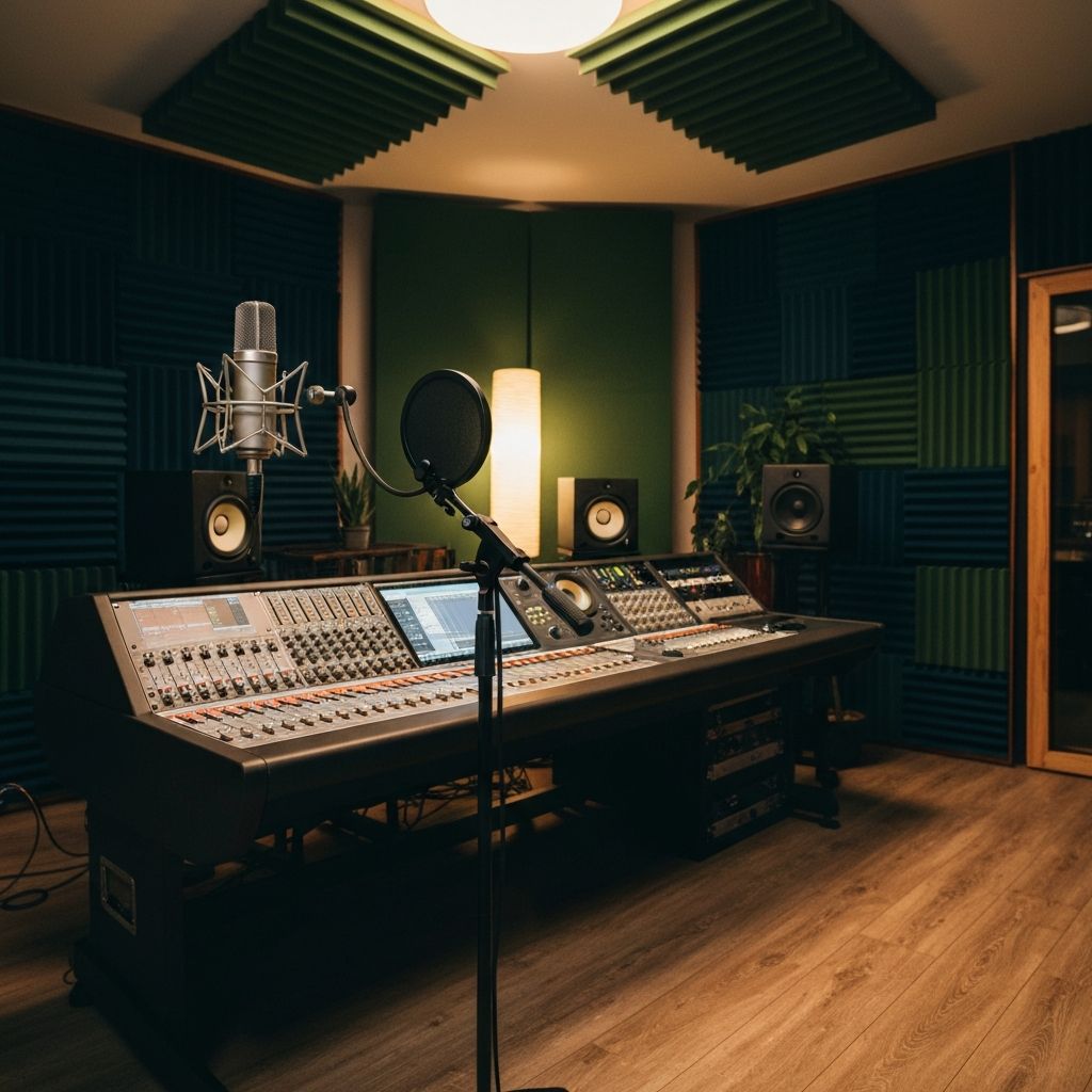 Estúdio de gravação equipado